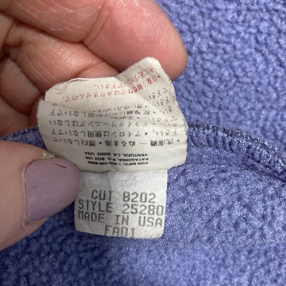 Vintage Patagonia Women’s Small Synchilla Polar Basin Jacket Full Zip Lavender - Picture 6 of 9